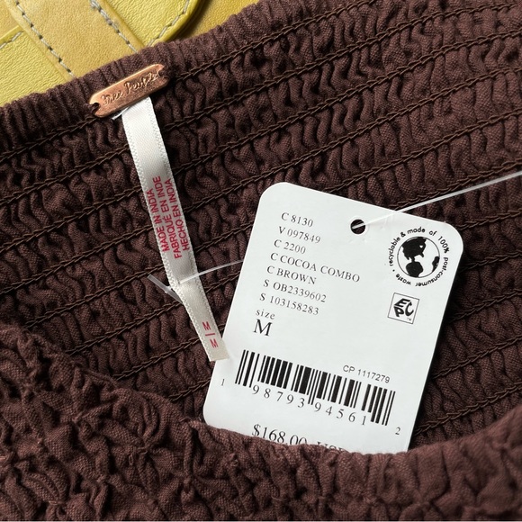 Free People Maisie Floral Embroidered Midi Dress in Brown Combo Size M NWT - Picture 5 of 14